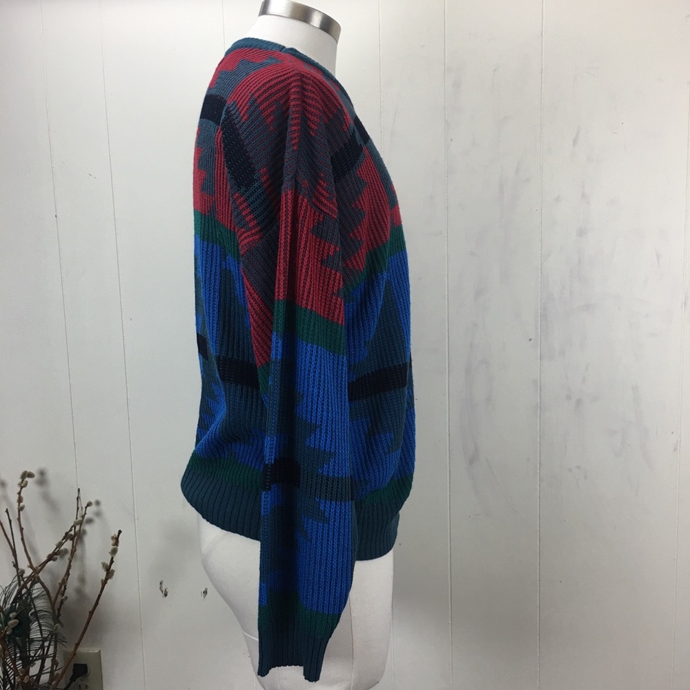 Vintage Men’s Southwestern Knit Pullover Sweater L - Picture 6 of 8